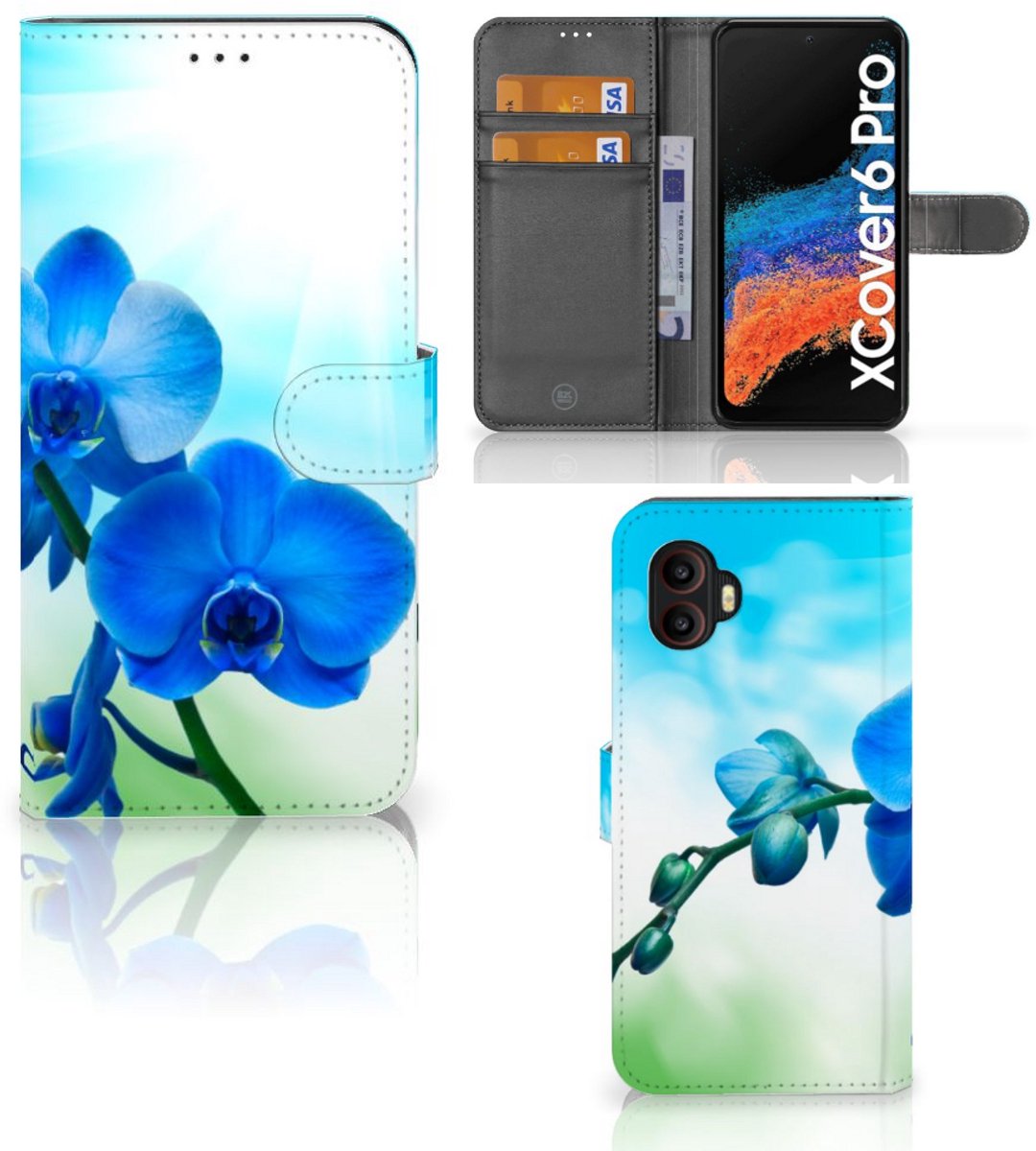 Samsung Galaxy Xcover 6 Pro Hoesje Orchidee Blauw - Cadeau voor je Moeder