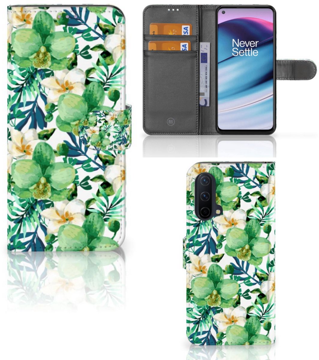 OnePlus Nord CE 5G Hoesje Orchidee Groen