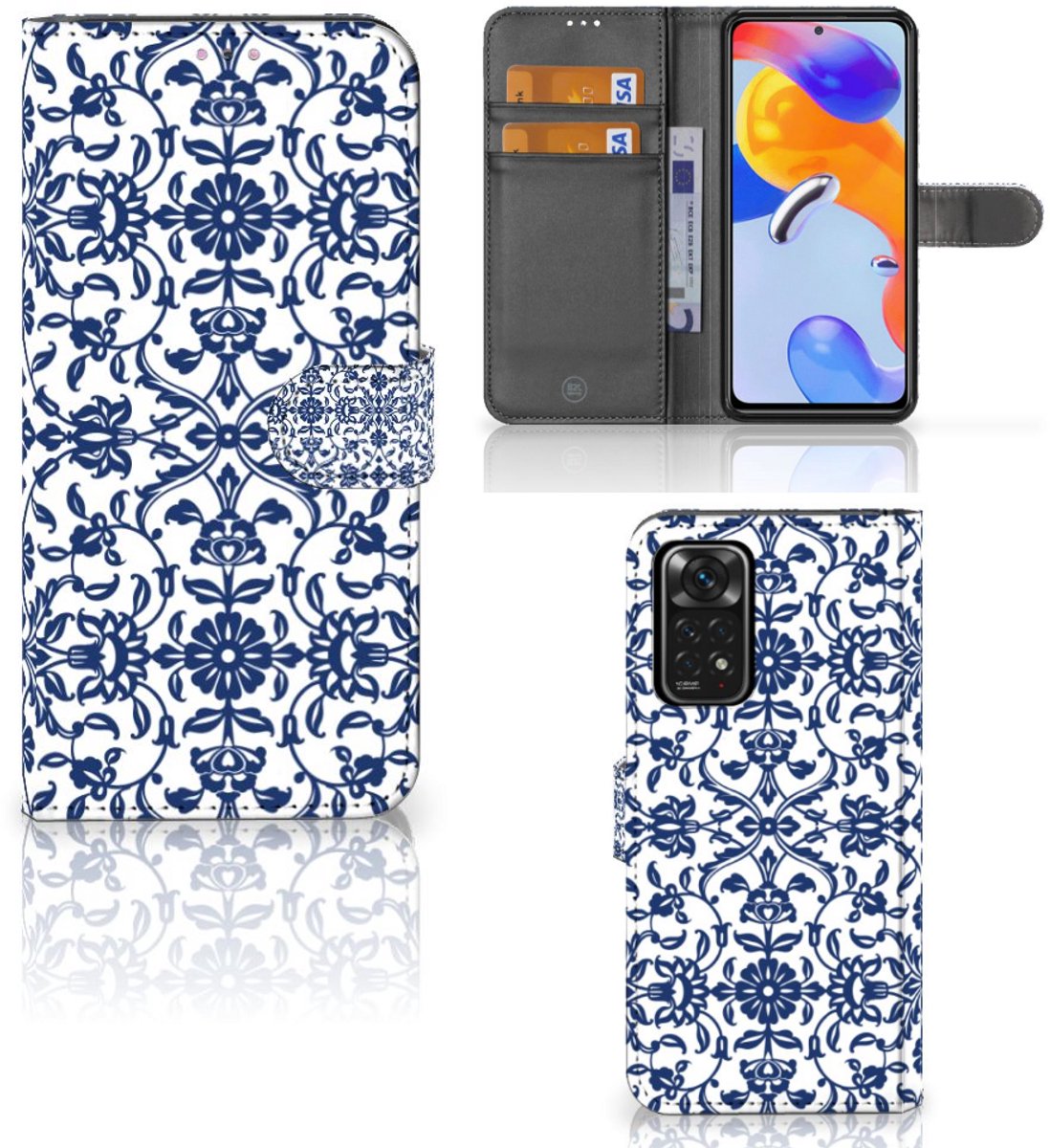 Book Case voor Xiaomi Redmi Note 11 Pro 5G/4G Hoesje Flower Blue