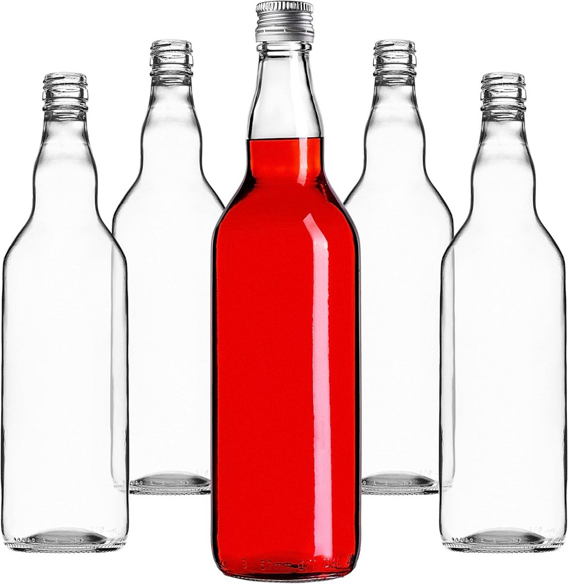 Glazen flessen voor likeur en sappen - 700 ml, 5 stuks