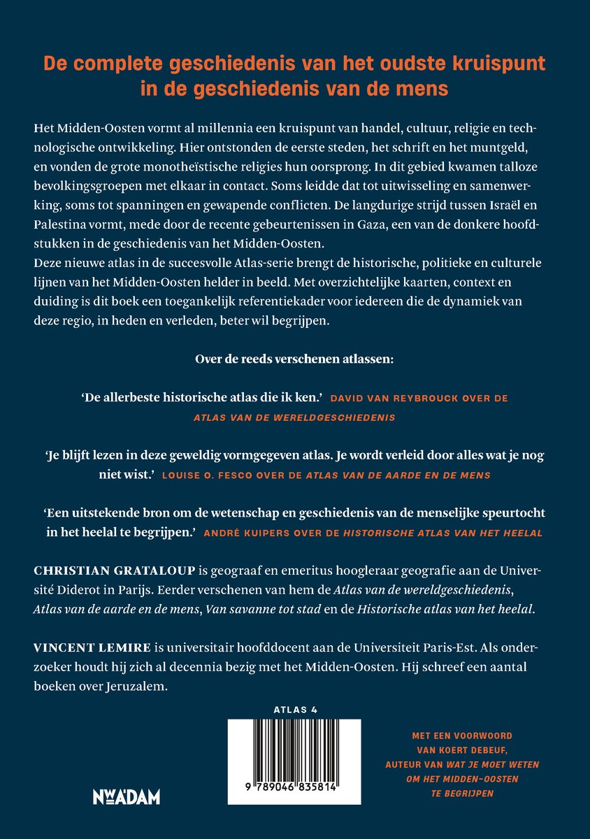 Boekomslag met tekst over de geschiedenis van het Midden-Oosten.