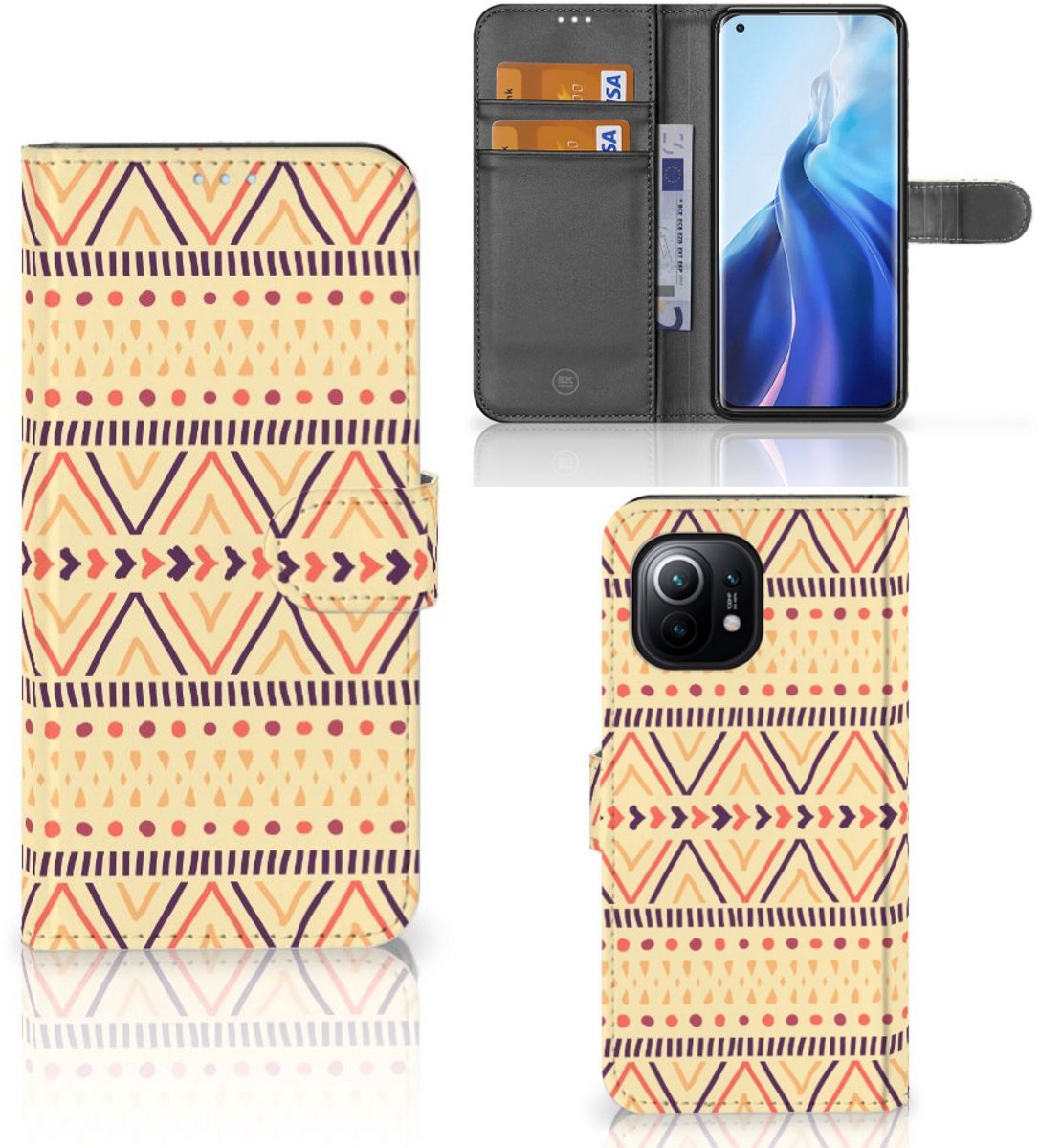 Boekhoesje voor Xiaomi Mi 11 Telefoon Hoesje Aztec Yellow