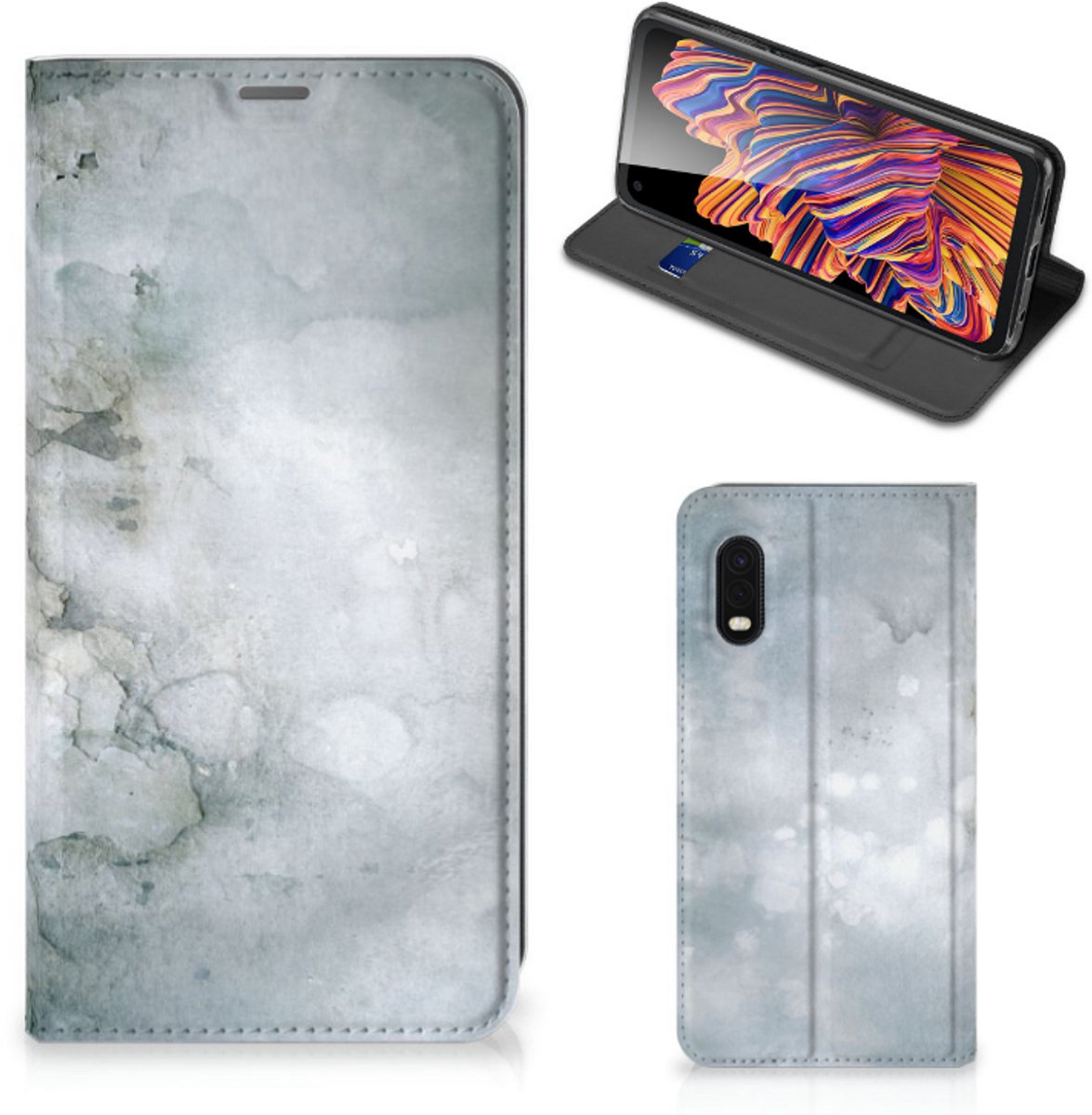 Standcase Hoesje voor Bookcase Samsung Xcover Pro Painting Grey