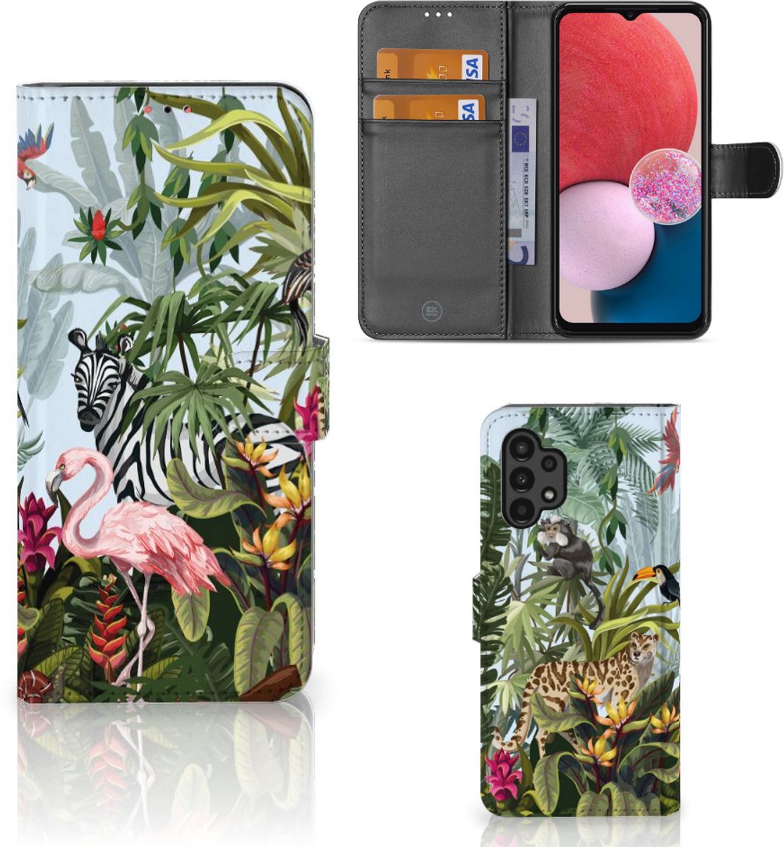 Telefoonhoesje met Pasjes voor Samsung Galaxy A13 (4G) Jungle