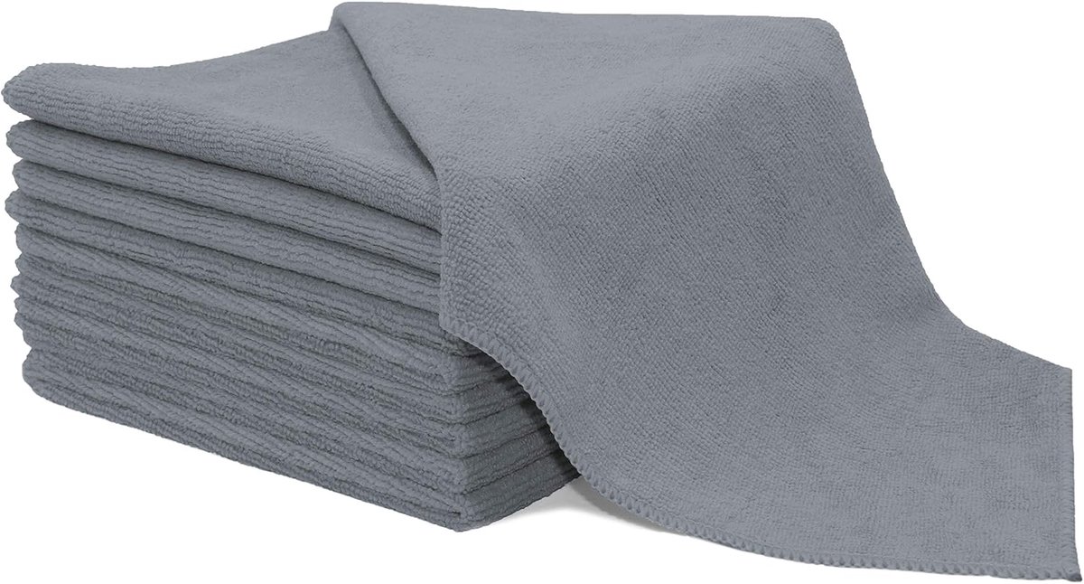 Set van 10 microvezeldoeken, 40x40 cm, 280 g/m², geel - ideaal voor huishoudelijk gebruik
