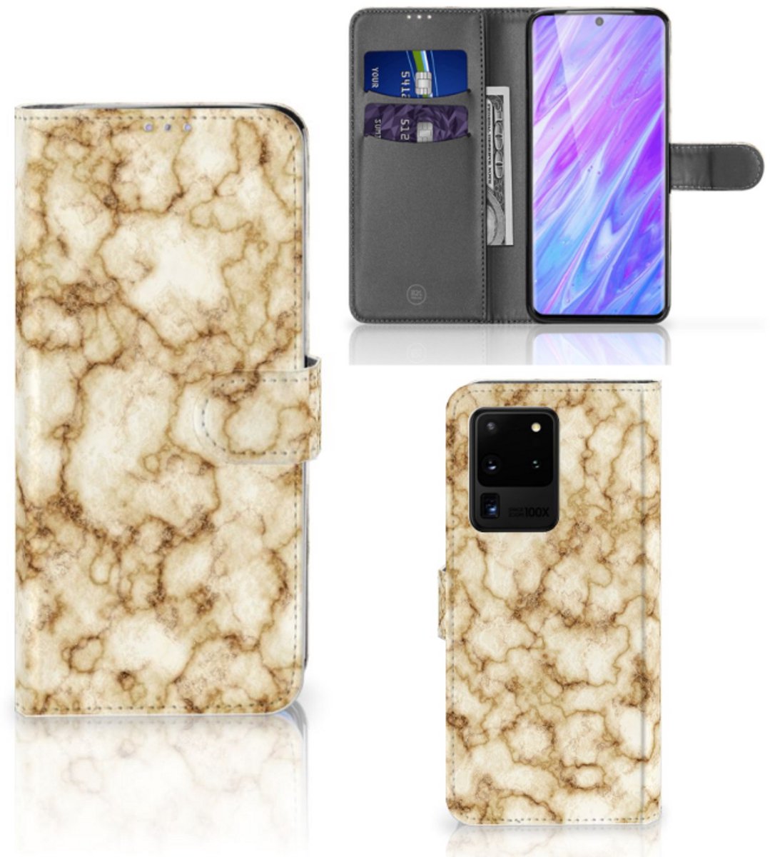 Samsung Galaxy S20 Ultra Bookcase Marmer Goud