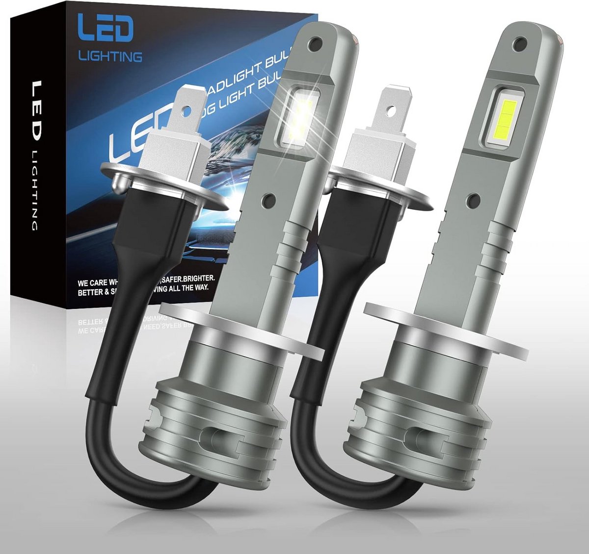 H1 LED Lampen 18000LM - 500% Helderder 6500K Wit - CANbus Voorbereid - Set van 2