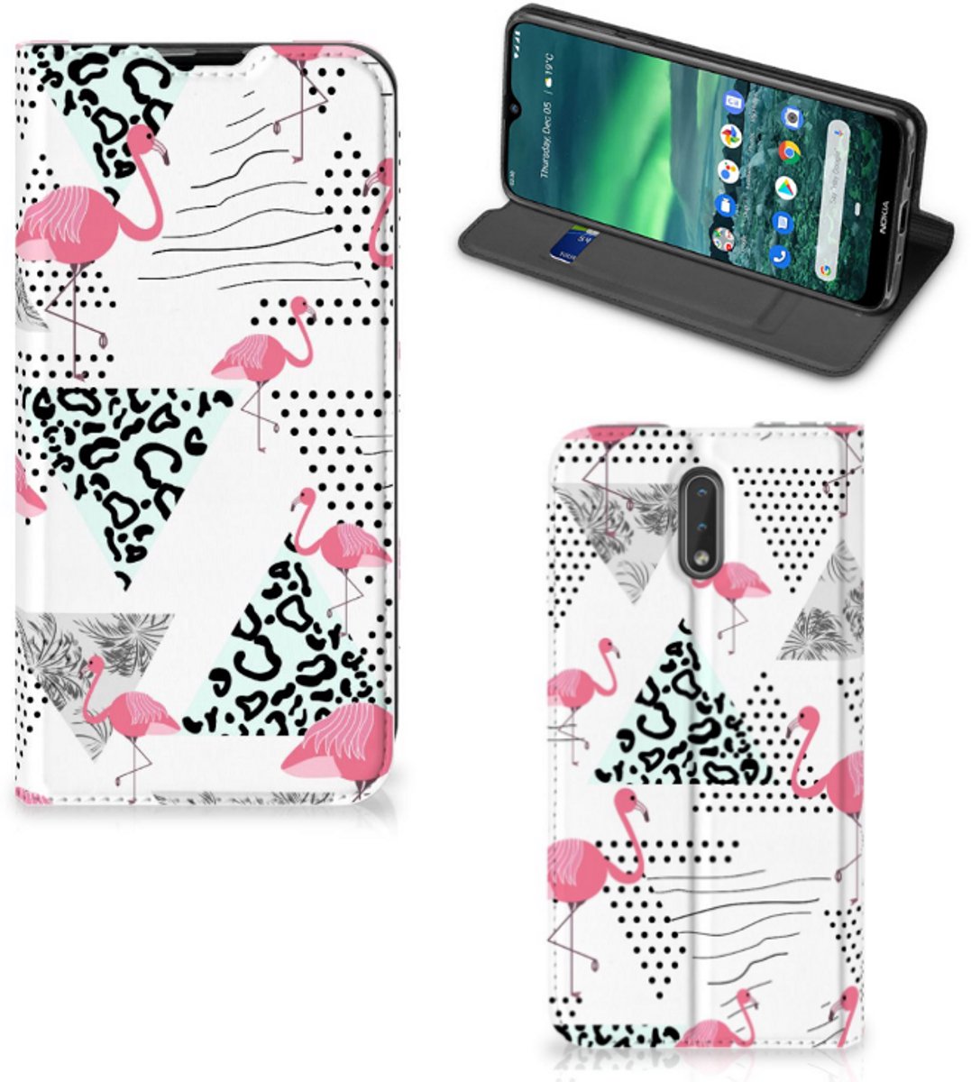 Nokia 2.3 Hoesje maken Flamingo Triangle