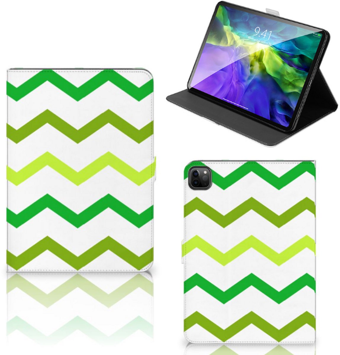 iPad Pro 11 2020/2021/2022 Tablet Hoes Zigzag Groen