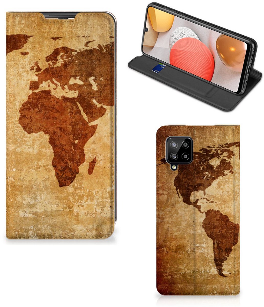 Samsung Galaxy A42 Book Cover Wereldkaart