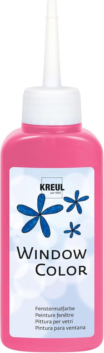Lichtgevend Roze Raamverf 80 ml - Waterbasis voor Glad Glas en Spiegels
