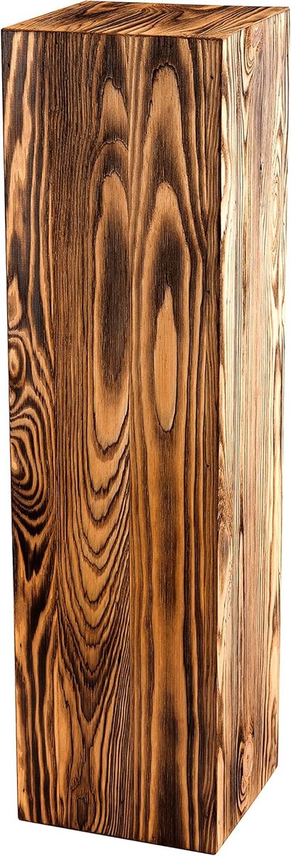 Rustieke Houten Zuil voor Planten en Decoratie - 75x20x20 cm