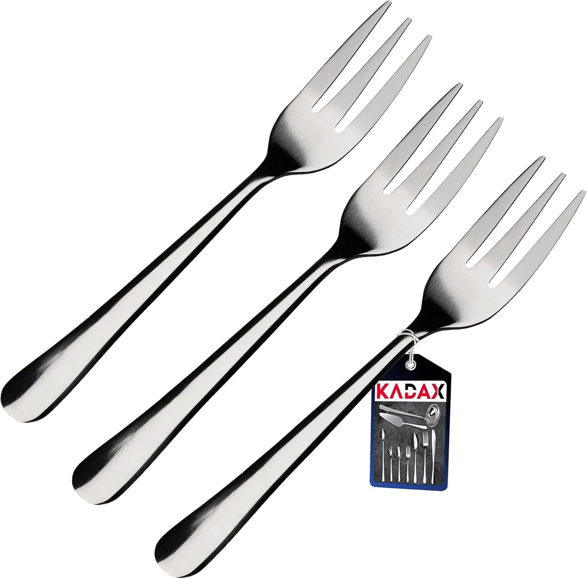 Set van 3 Taartvorken van Roestvrij Staal - Minimalistische Dessertvorken - Vaatwasmachinebestendig - 14 cm