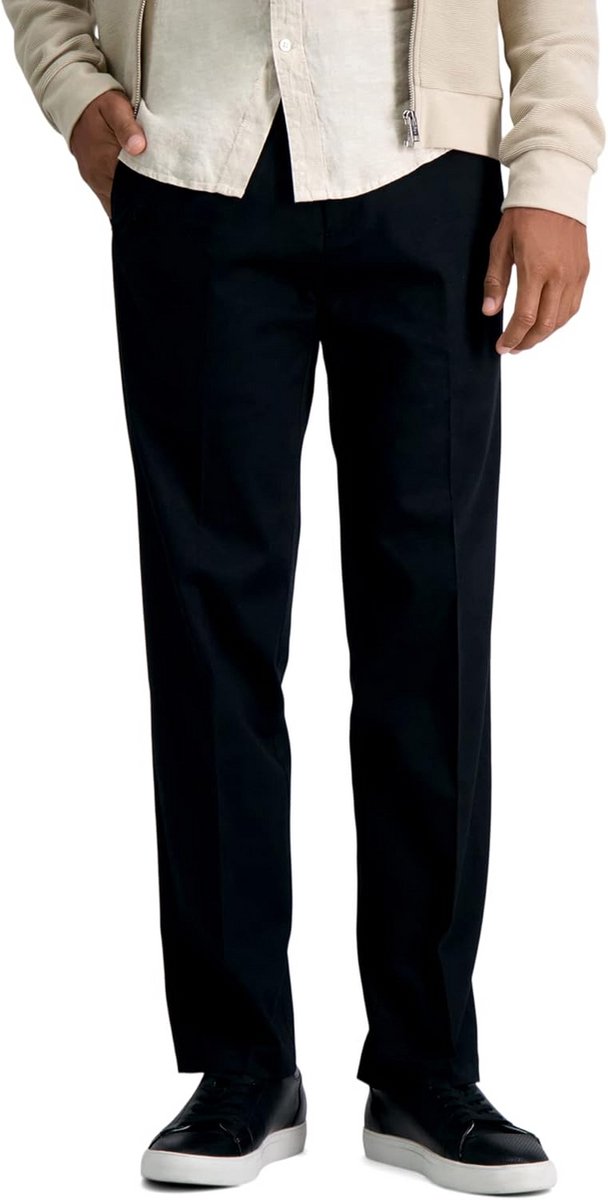 Heren Premium No Iron Rechte Pasvorm Casual Broek met Flexibele Taille