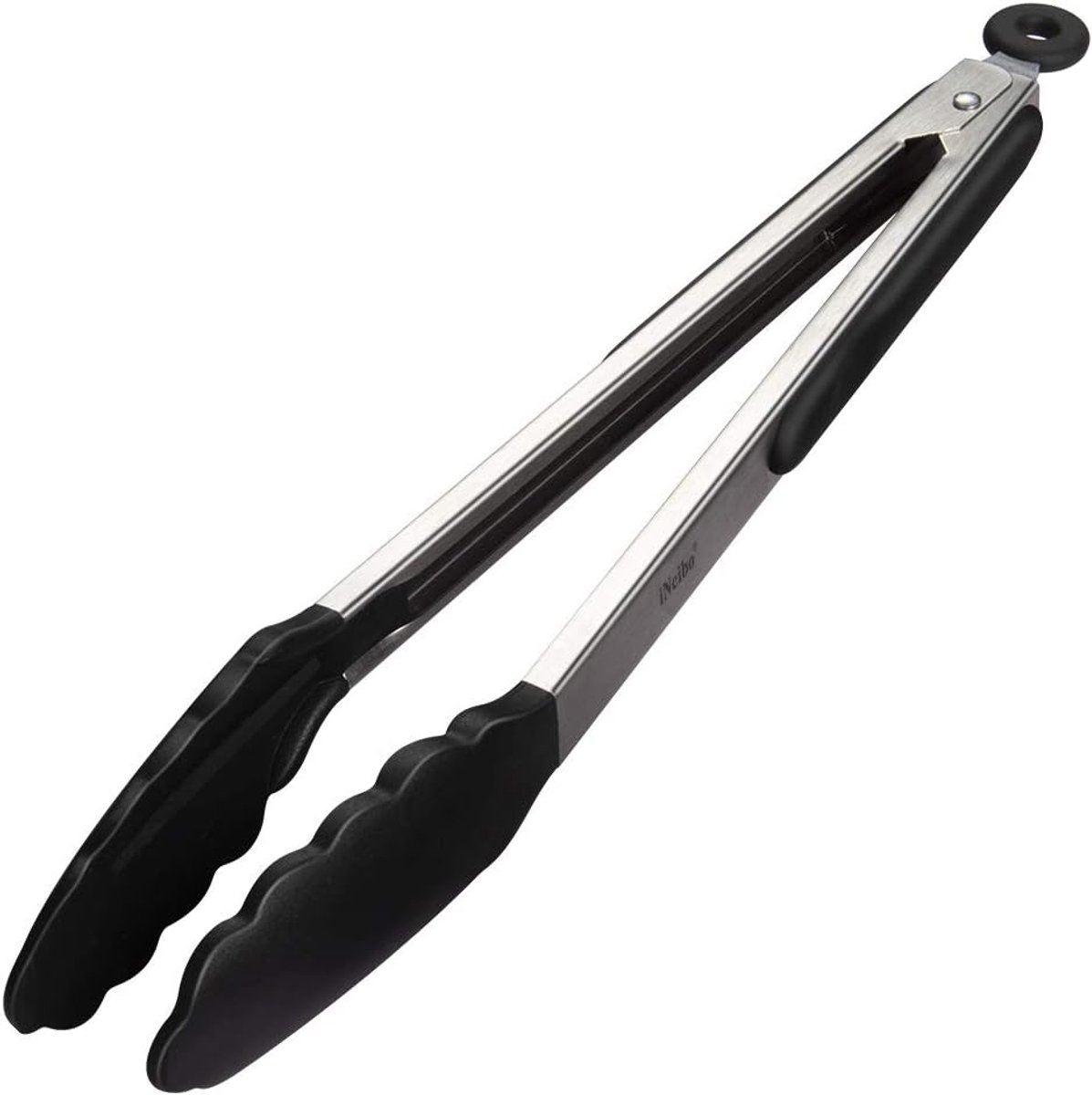 Keukentang RVS en Siliconen Hittebestendig 30 cm Zwart