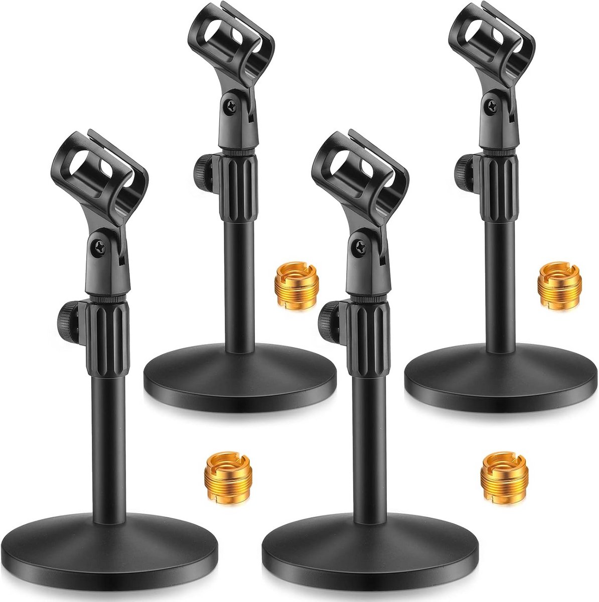 Verstelbare Desktop Microfoonstandaard met Ronde Metalen Basis voor Tafel