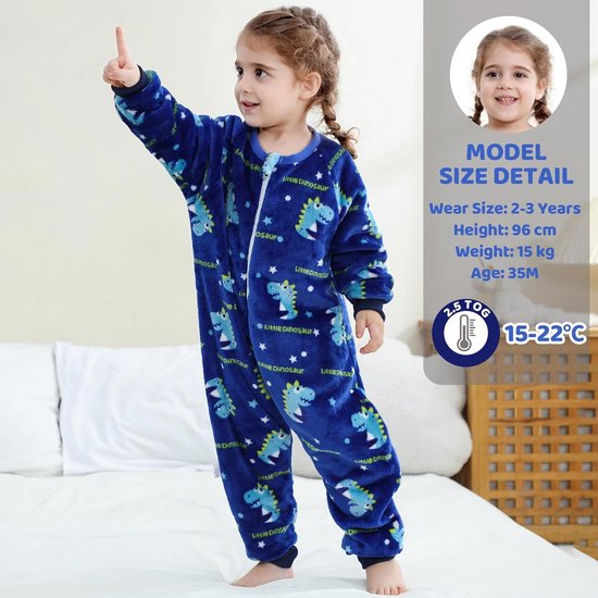 Slaapzak met Voeten voor Kinderen 2,5 TOG - Flanellen Pyjama voor Winterse Nachten van Merkloos — afbeelding 5