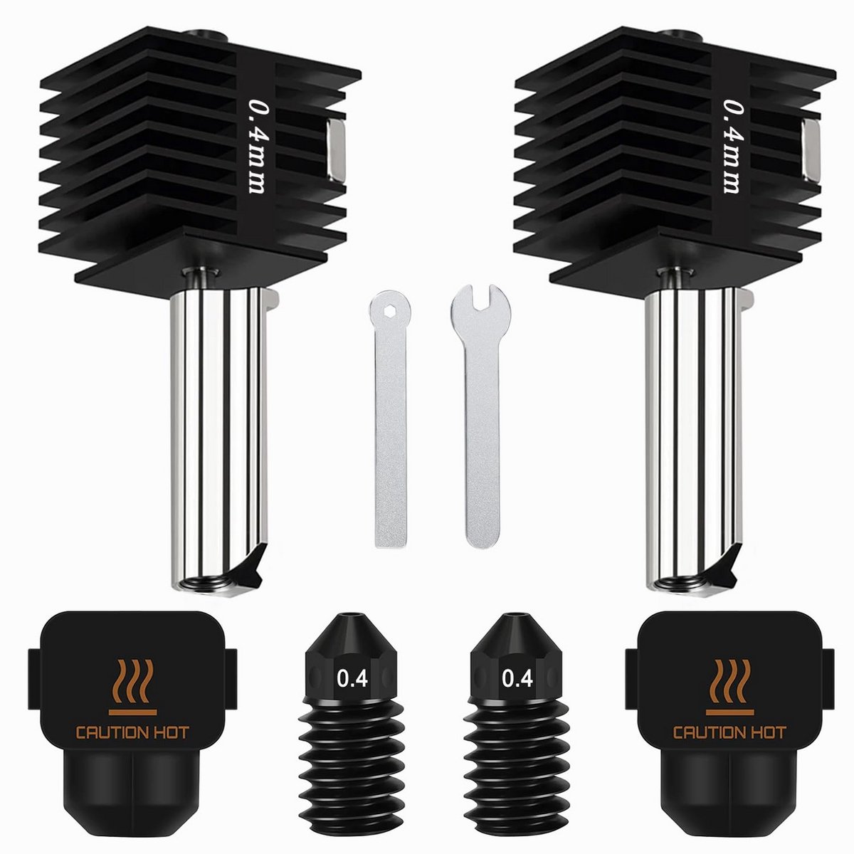 2 stuks Vervangende 0,4 mm Printkopset voor 3D-printer, Geschikt voor A1/A1 Mini