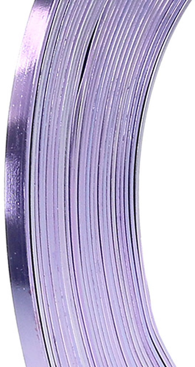 Aluminium plat draad, lavendel, 5mm, 10m, decoratief draad, knutseldra