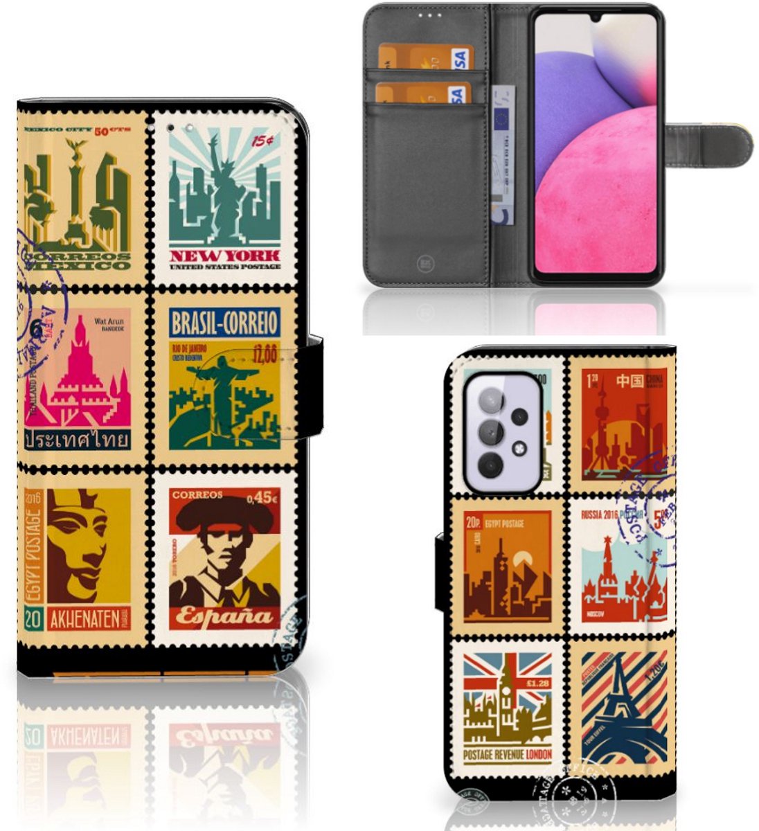 Book Case voor Samsung Galaxy A33 5G Flip Cover Postzegels