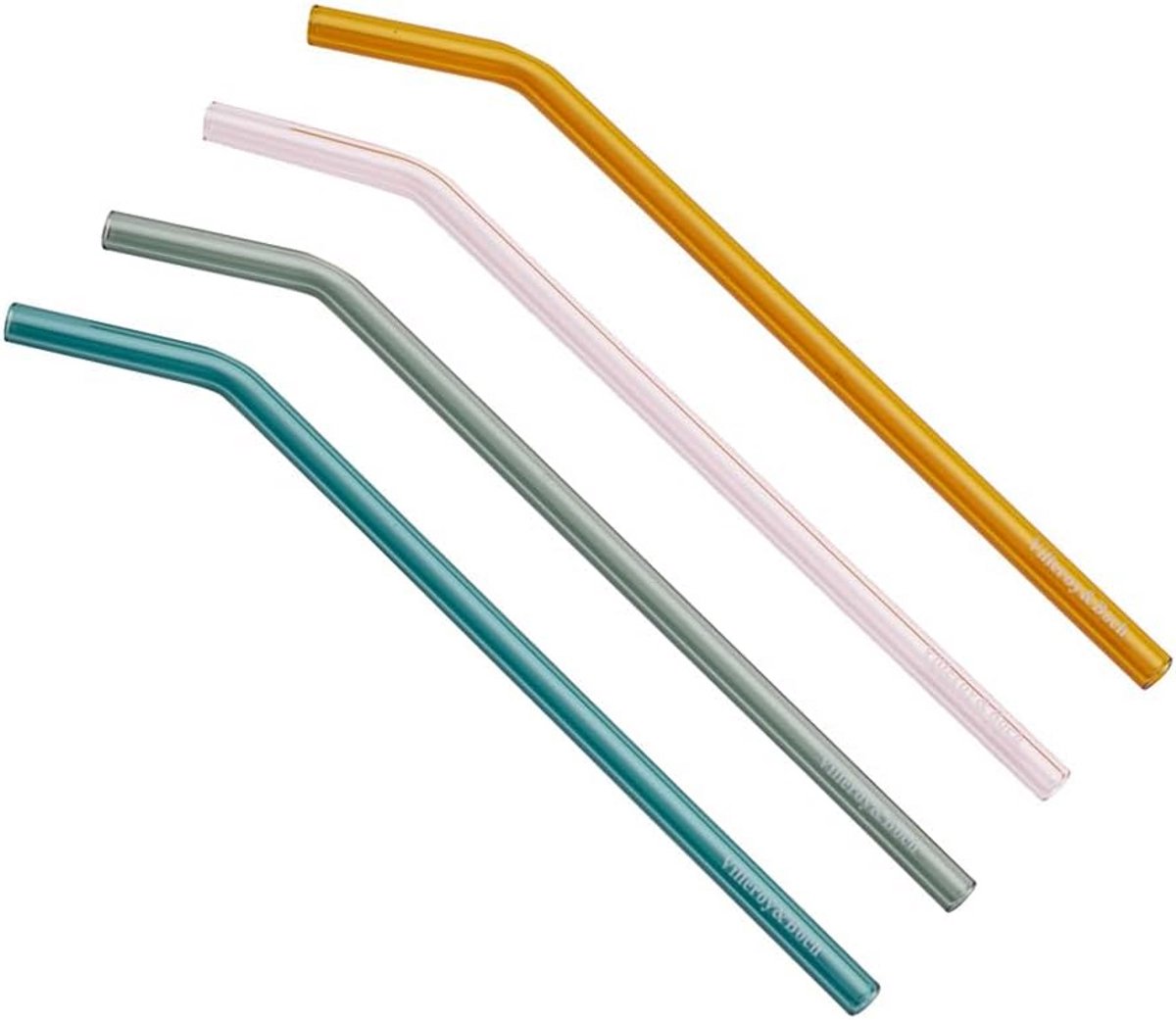 Set van 5 Gekleurde Glazen Rietjes Borosilicaatglas 23 cm met Poetsborstel