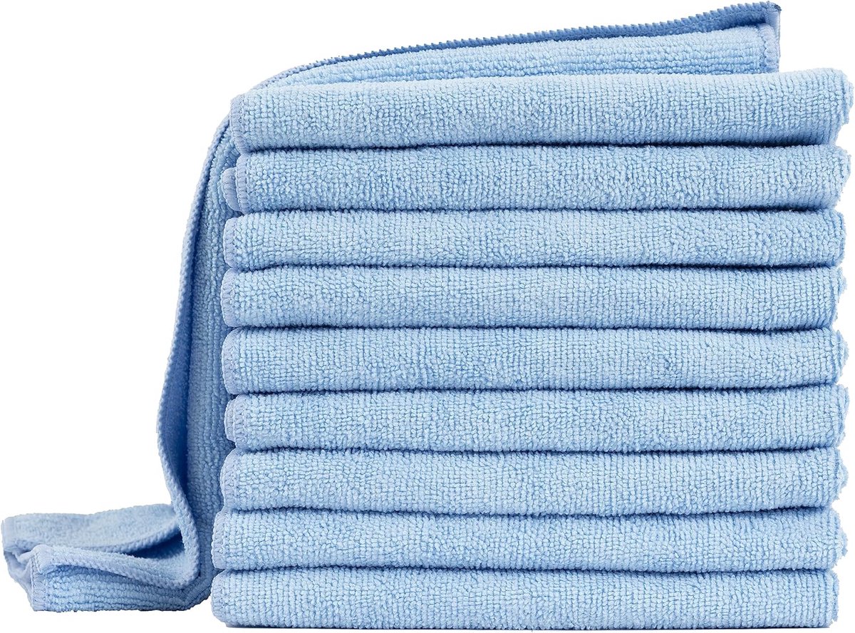 Set van 10 Extra Dikke Microvezel Poetsdoeken 40x40 cm - Zeer Absorberend