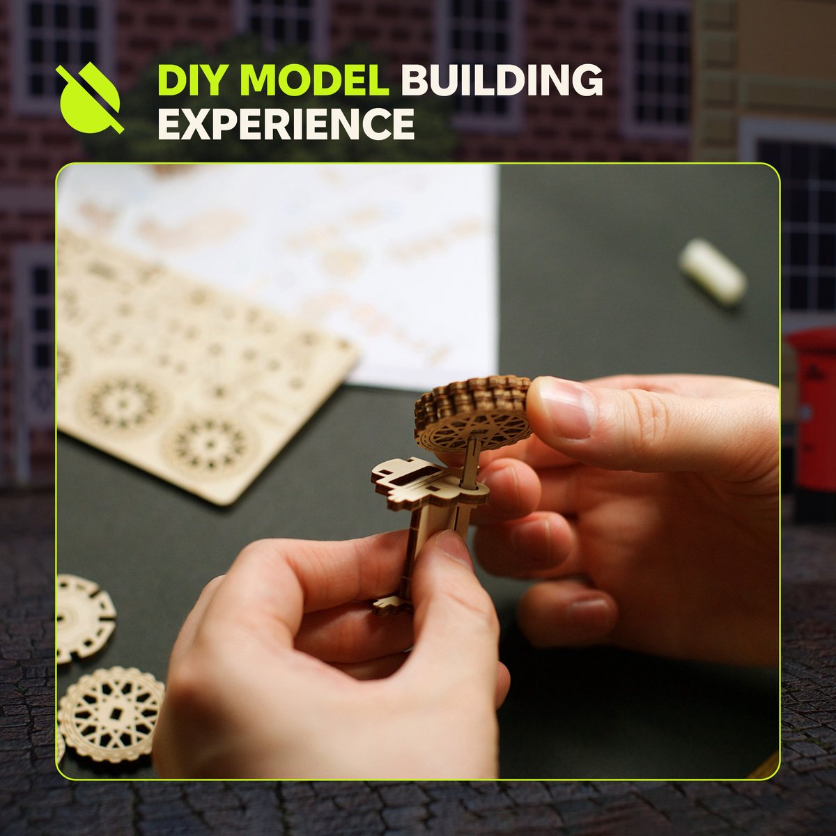 UGEARS 3D Modelbouw - Hagrid's Flying Motorbike™ - Harry Potter™ - Mechanisch Bouwpakket Hout - Educatief Speelgoed — afbeelding 21