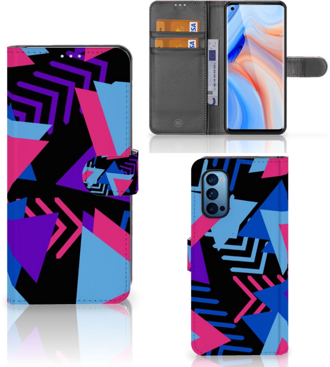Boekhoesje voor OPPO Reno 4 Pro 5G Book Case Funky Triangle