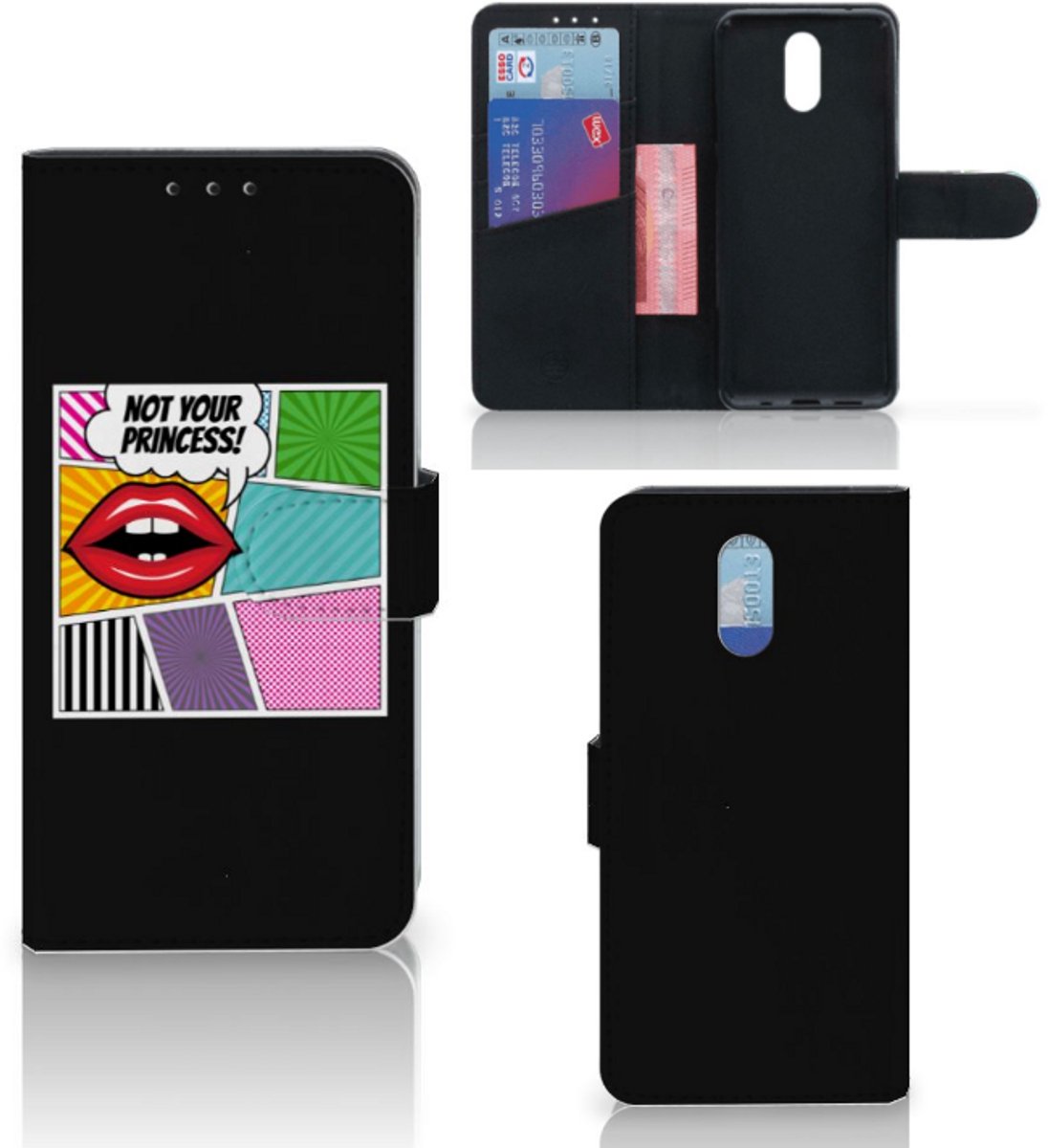 Nokia 2.3 Wallet Case met Pasjes Popart Princess