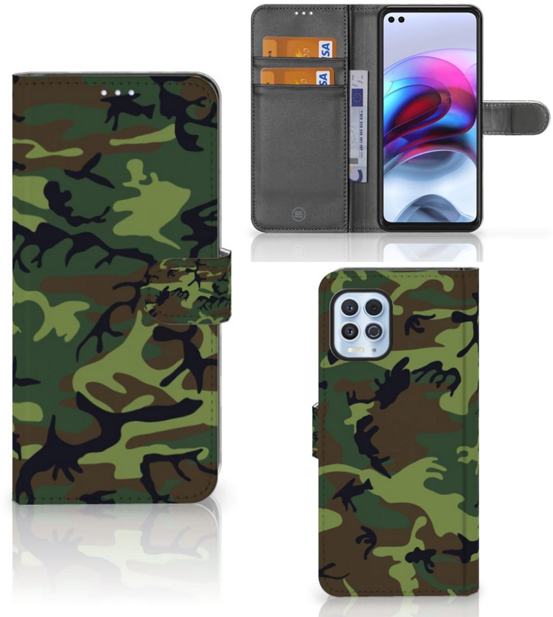 Motorola Moto G100 Telefoon Hoesje Army Dark