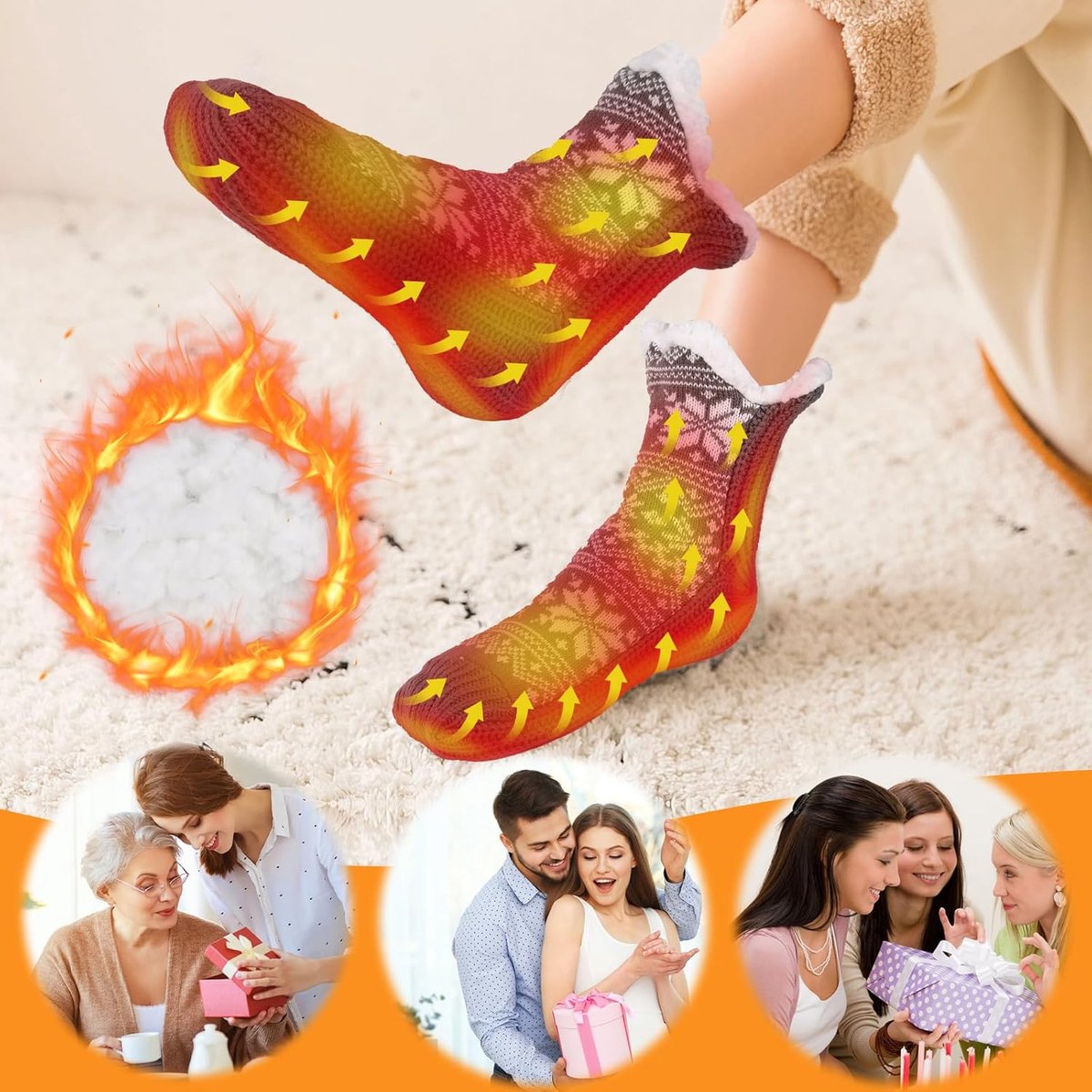 Elektrische Verwarmde Voetwarmers voor Winter - Zachte Pluche USB Voetwarmers met Antislip Zool — cadeau in Gadgets - foto 5