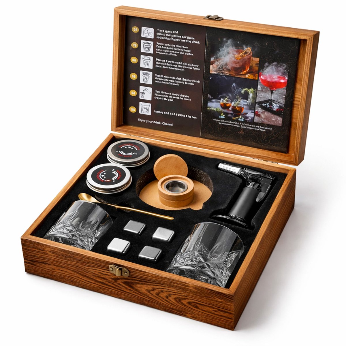 Cocktail smoker kit met rookhout