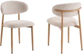 Eetkamerstoelen Celia Beige Naturel Santi Set van 2