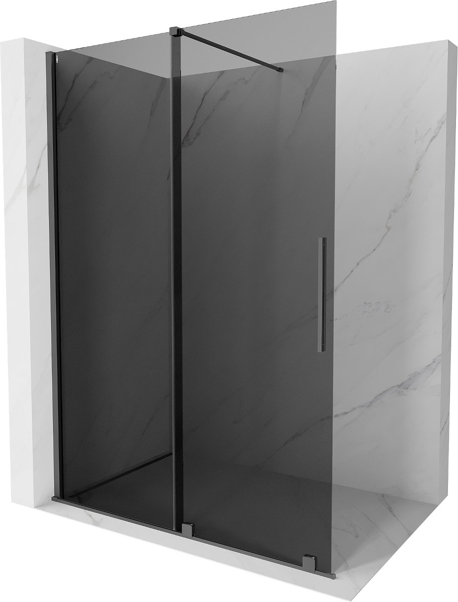 Mexen Velar douchewand schuifdeur Walk-in 160 x 200 , grafiet 8 mm, gun metal - 871-160-000-43-95
