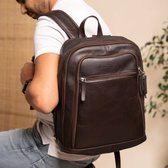 Chesterfield Detroit Waxed Pull Up Laptoprugzak - Bruin