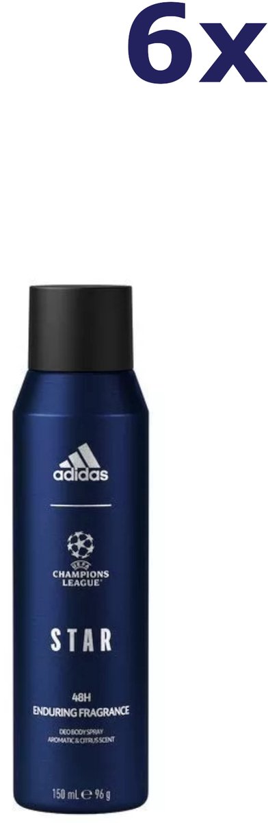 6x Adidas deodorant UEFA STAR Champions League Star 150ml