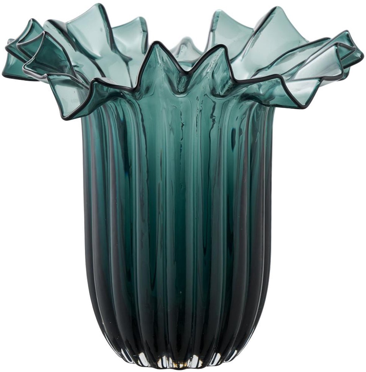 House Nordic Lykke vaas mondgeblazen glas donkergroen.