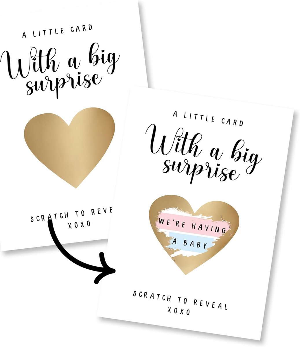 Baby aankondiging scratchkaart - zwangerschapsaankondiging papa - met stickers