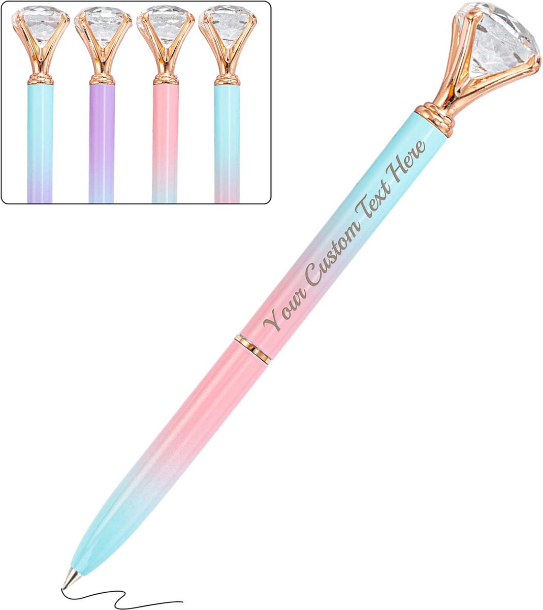 Glitter balpen met name