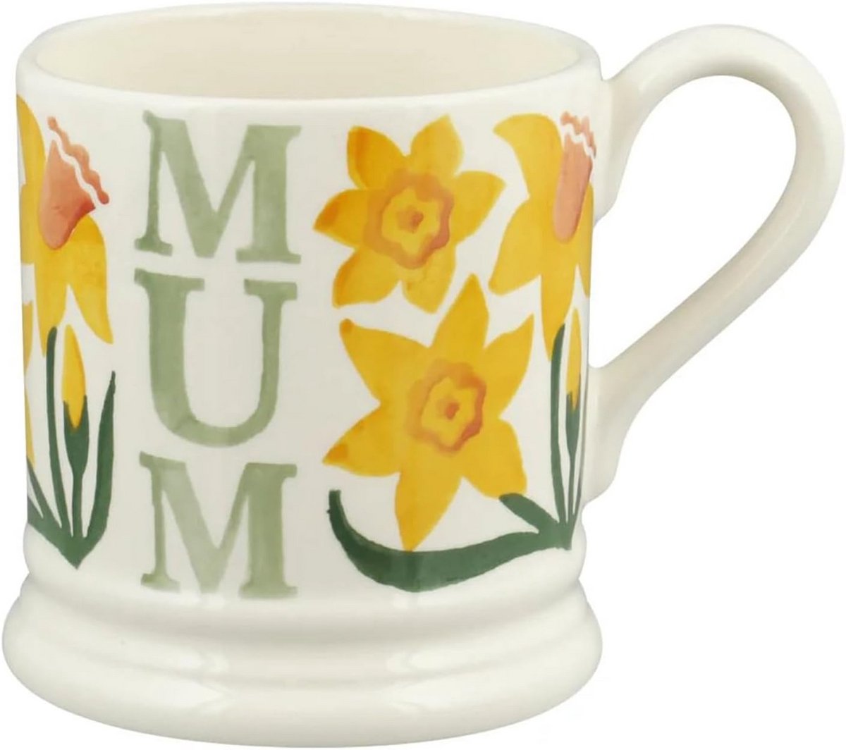 Grote Keramische Mok met Narcis Bloemenprint - Ideaal Cadeau voor Moederdag