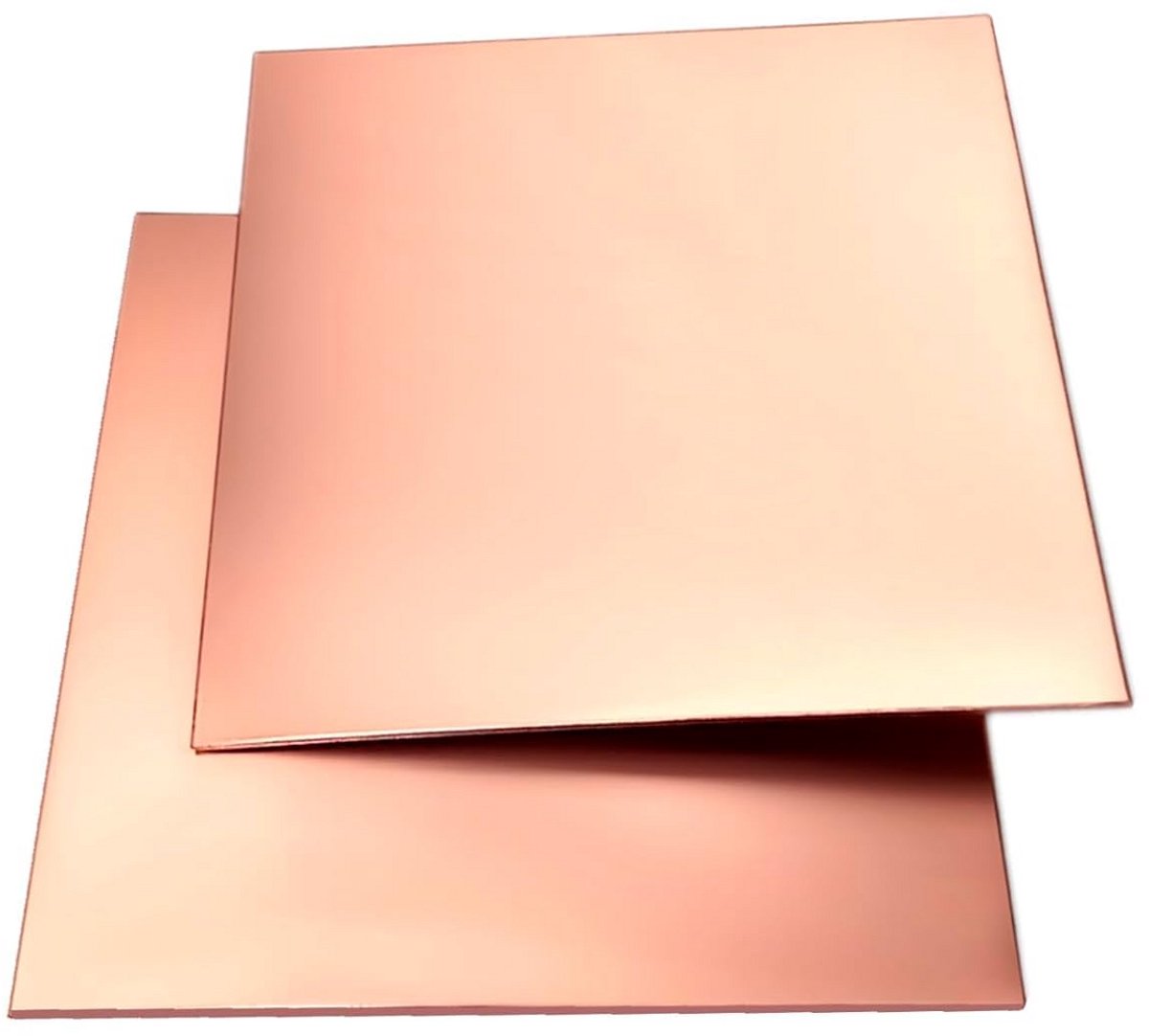 2 Stuks Zuiver Koperen Plaat 10x10cm 1mm Dik Voor Ambachten en Sieraden