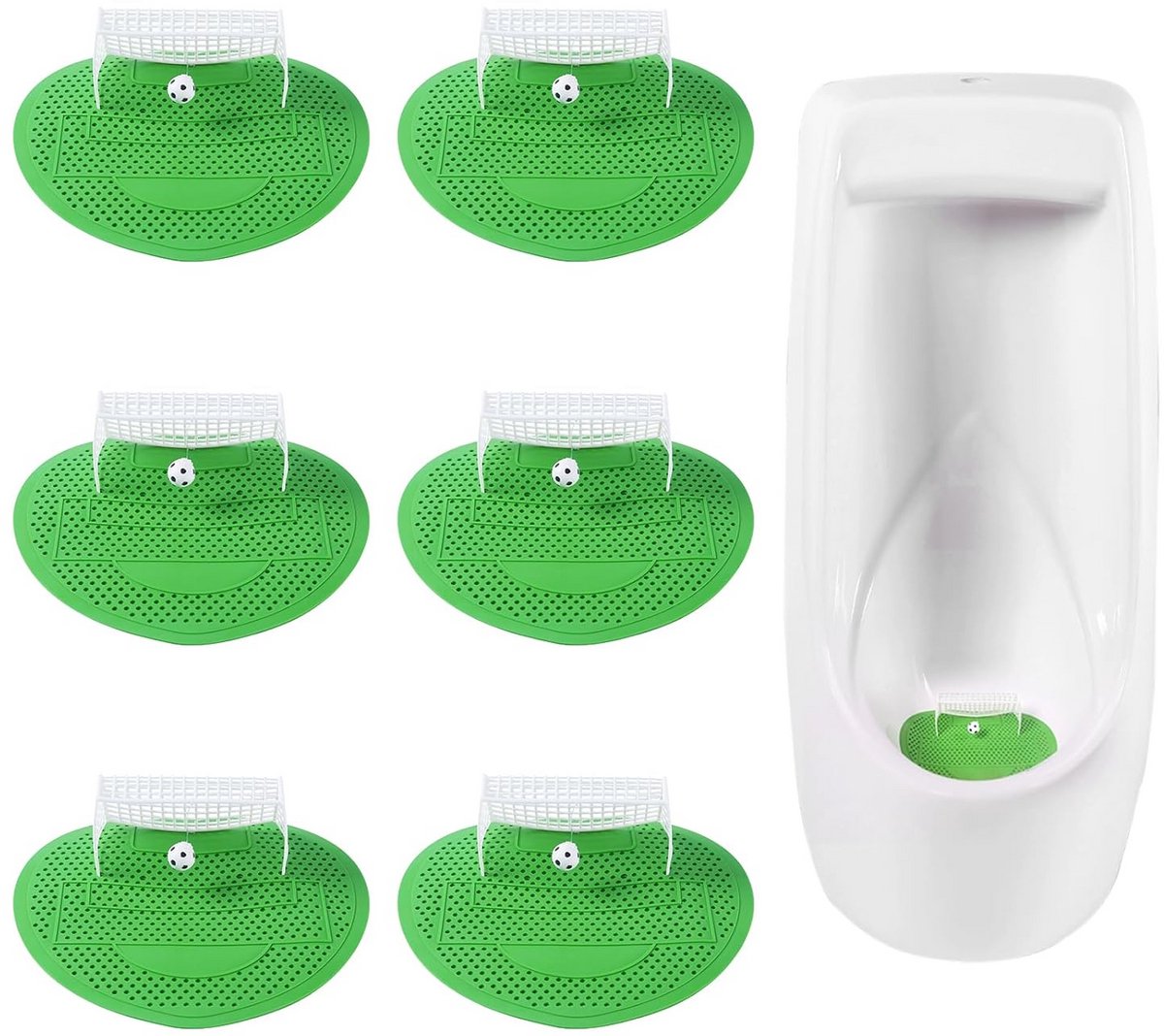6x Urinezeef Voetbaldoel voor Herentoilet - Anti-Geur & Spatwaterdicht