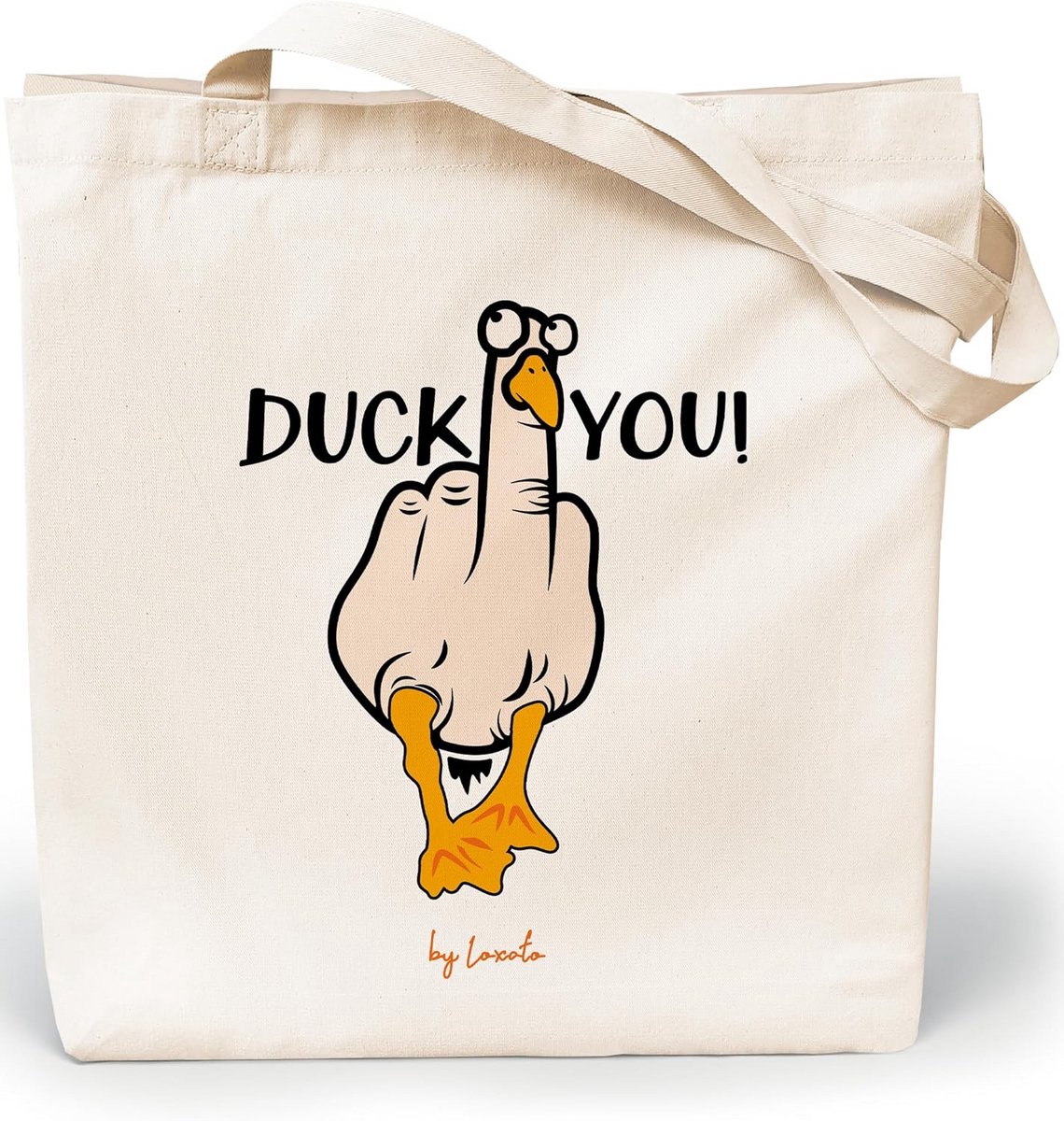 Jute tas met grappige print - 100% katoen voor herbruikbare boodschappen