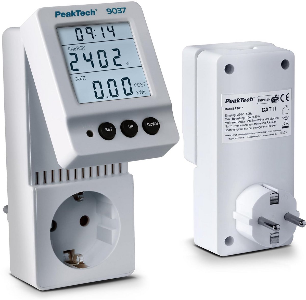 Energiekostenmeter met Stroomverbruikmeting en Draaibaar Display