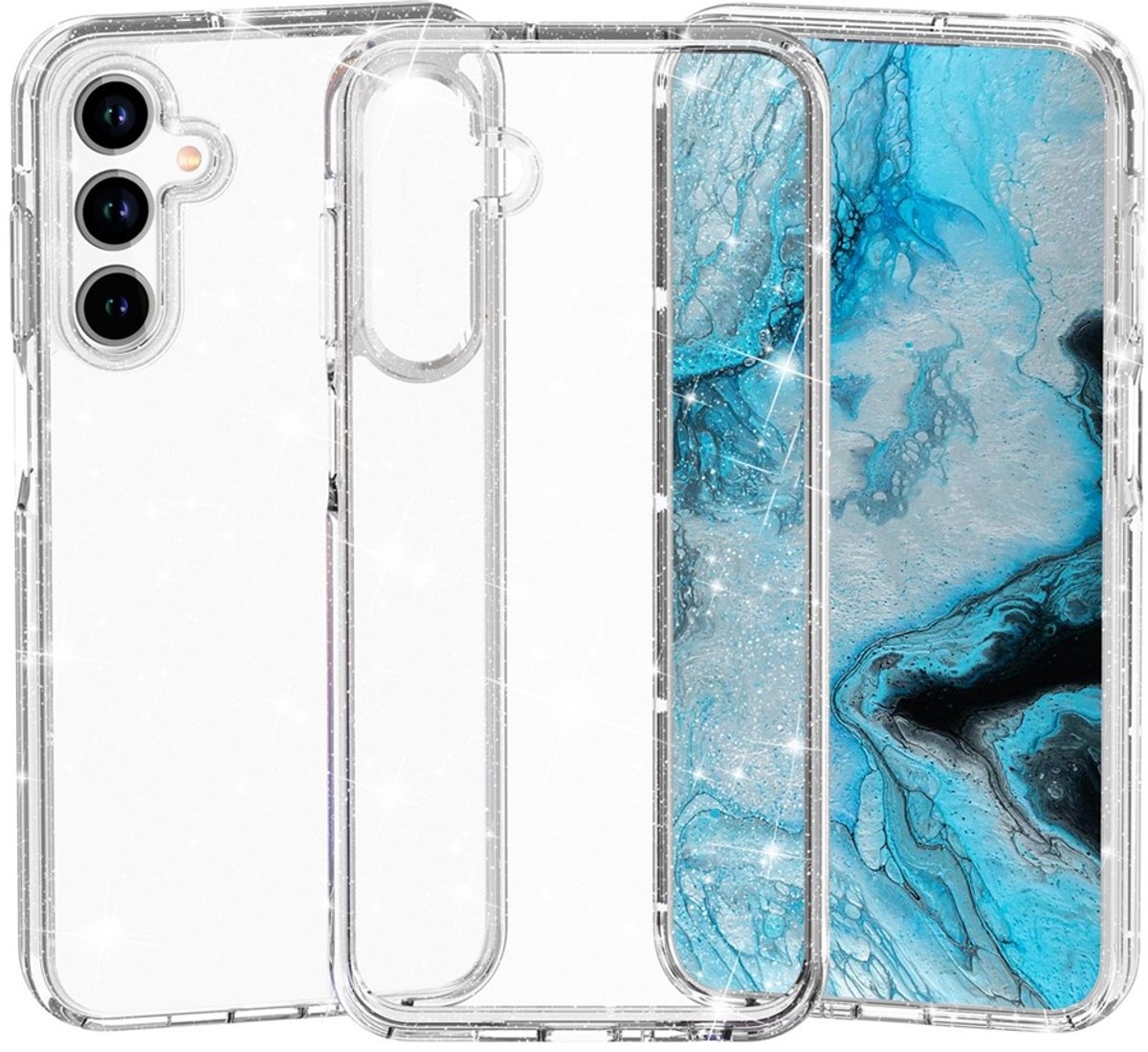 Coverup Hoesje - Geschikt voor Samsung Galaxy A17 / A26 Hoesje - Coverup Glitter TPU Back Cover - Transparant