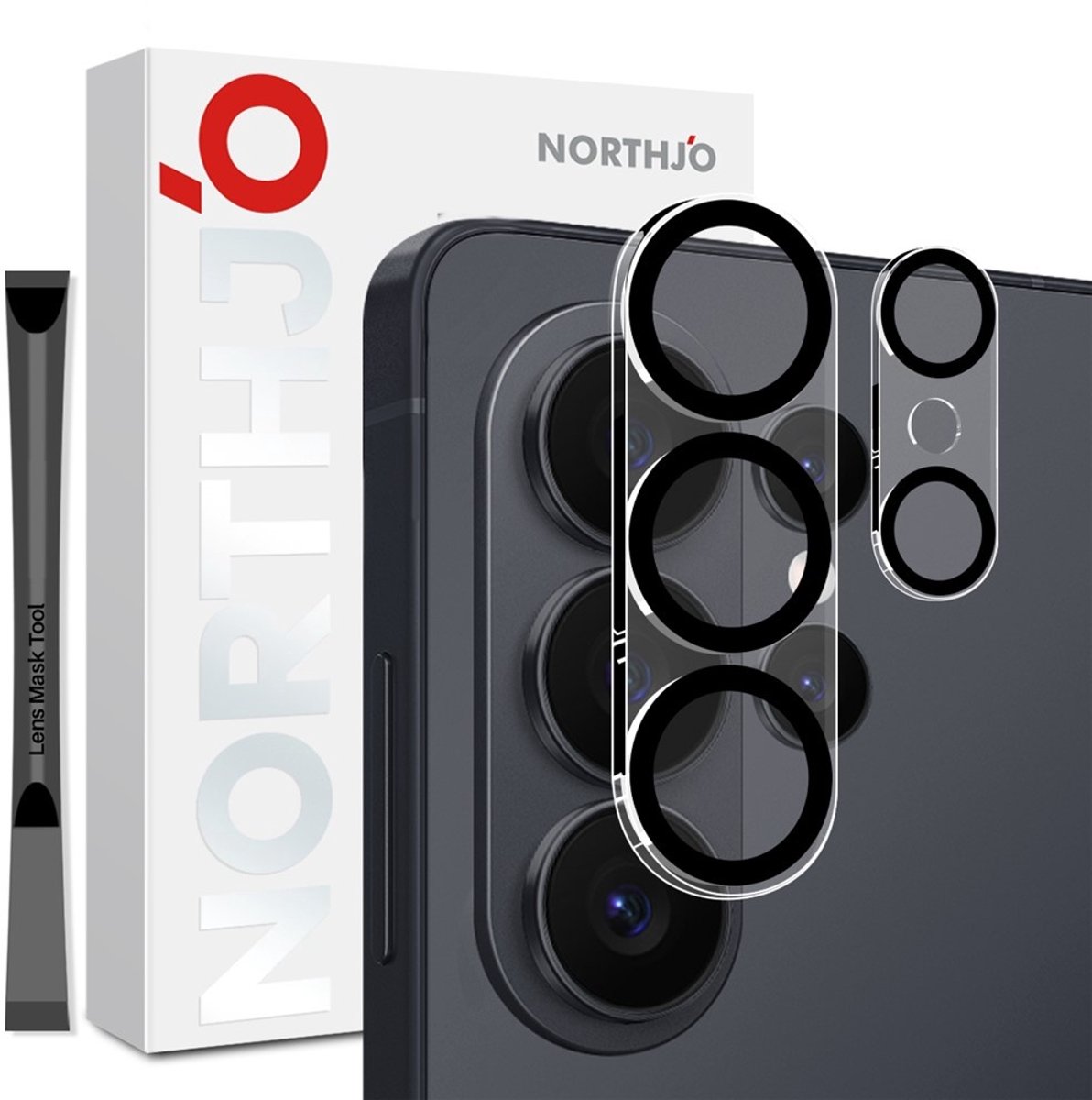 NORTHJO Camera Lens Protector - Geschikt voor Samsung Galaxy S26 Ultra Camera Lens Protector - NORTHJO 9H Tempered Glass - Zwart