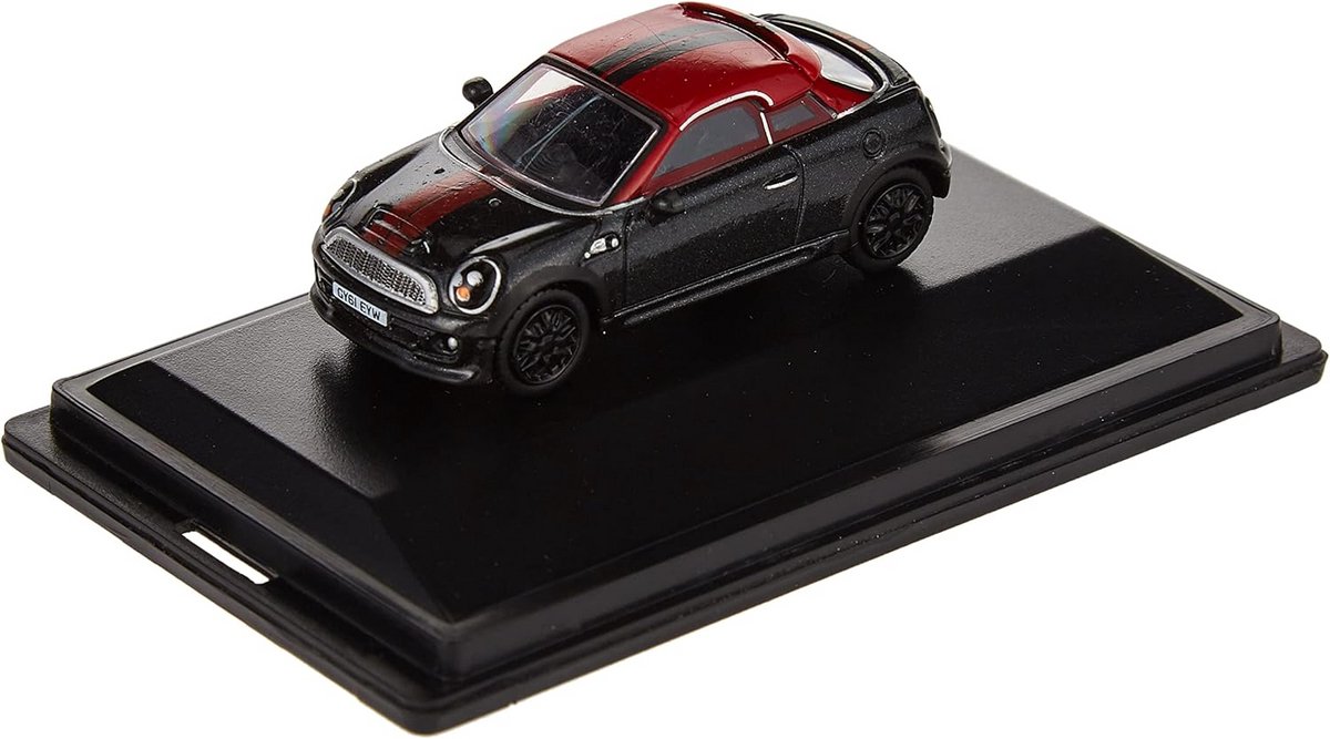Klassieke Mini Coupe Diecast Modelauto Midnight Black/Rood OO Schaal