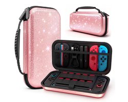 YONO Hard Case geschikt voor Nintendo Switch 2 - Beschermhoes - Opbergtas - Hoes - Koffer - Accessoires - Glitter Roze