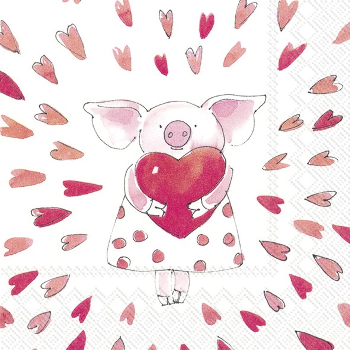 IHR Cocktail servetten - Piggy 'love'