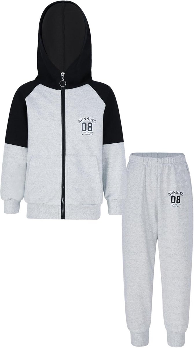 Sportpak Jongens & Meisjes - Trainingspak Kinderen met Capuchon - Joggingpak voor Voetbal en Binnen/Buiten Sport